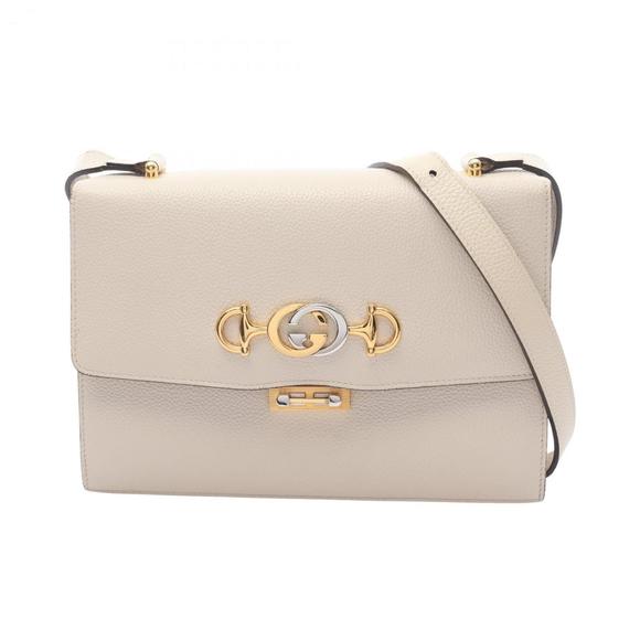 GUCCI White Leather Shoulder Bag - Picture 1 of 15